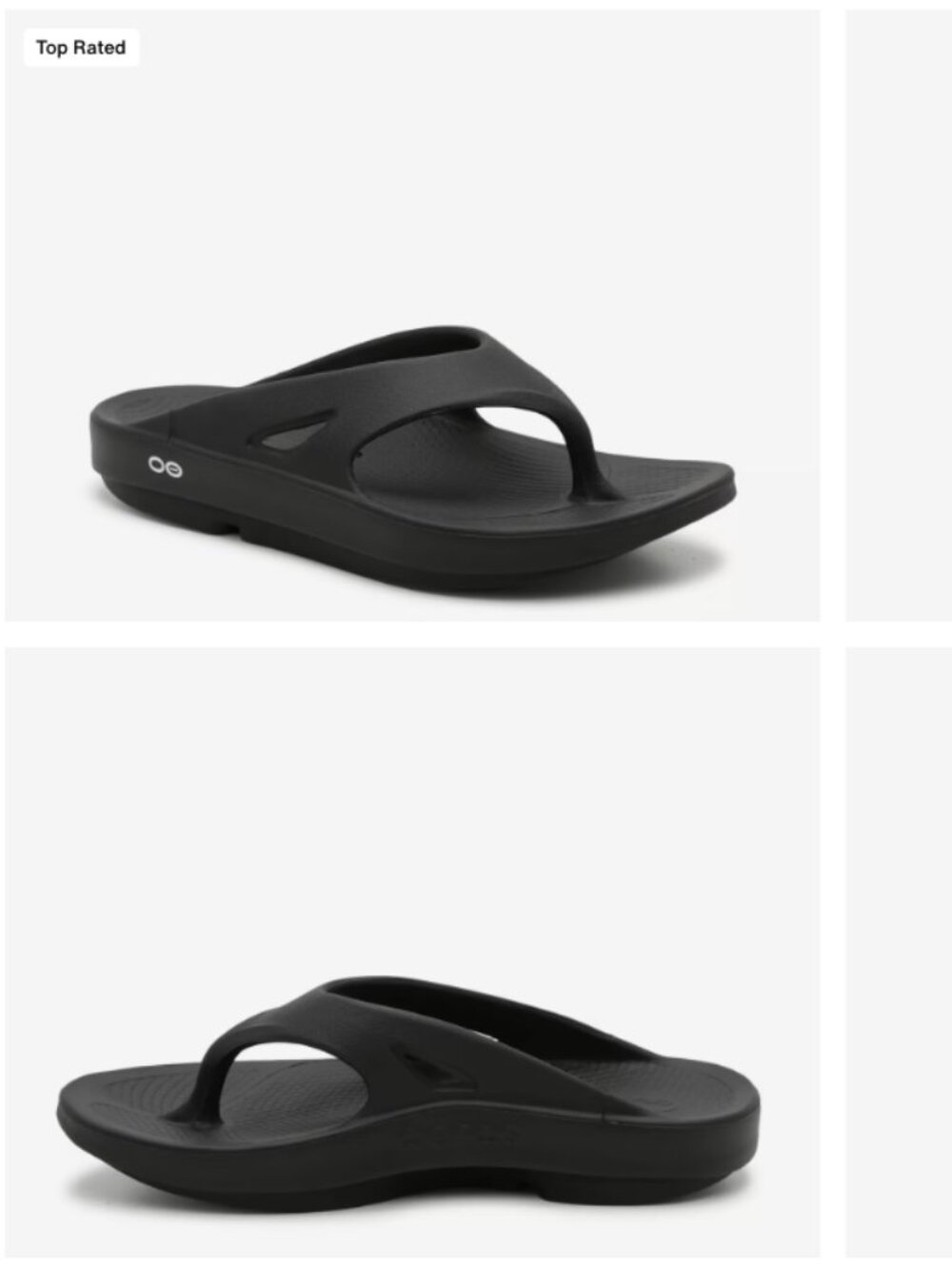 OOFOS Black Comfort Recovery Flip-Flops W 7 /M 5